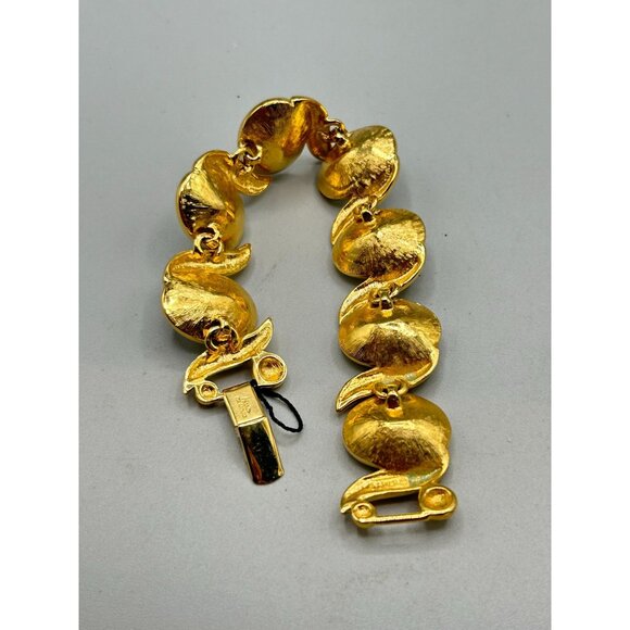 Napier 1990 Bracelet Book Piece Gold Plated Swarovski Crystals Hollywood Series - Picture 5 of 8